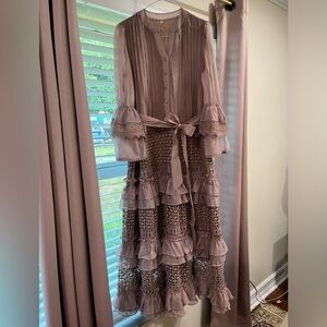 Dusty rose lace dress